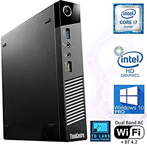 Lenovo ThinkCentre M93P Tiny Desktop Computer, Intel Core i7-4765T Upto 3.0GHz, 16GB RAM, 256GB SSD, 4K 2-Monitor Support DisplayPort, HDMI, AC Wi-Fi, Bluetooth, TDL - Windows 10 Pro (RENEWED)