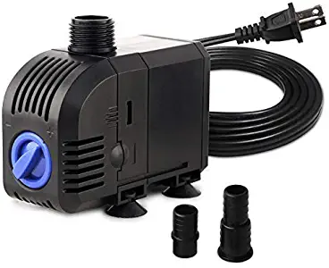 FREESEA 8W 160GPH Small Submersible Pump for Aquarium Fish Tank, Pond Fountain, Hydroponic, aquaponic