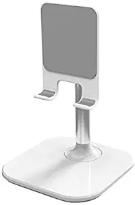Desktop Cell Phone Stand, Height/Angle Adjustable Phone Tablet Holder Cradle Dock w/Charging Port for Galaxy S20 S10 S9 Plus A10 A70 Note9, Google Pixel 3a,4 XL,iPhone 11 Pro XS Max 8 XR,iPad (White)