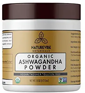 Naturevibe Botanicals Organic Ashwagandha Root Powder 8 Ounces - USDA Certified Organic Withania somnifera | Supports Immune System