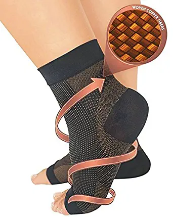 VERISA Copper Compression Socks for Men and Women - Recovery Foot Sleeves - Plantar Fasciitis Ankle Support Socks - Stabilizer for Relief of Heel Spurs, Arch Pain, Foot Swelling, Sore Muscles & Joints