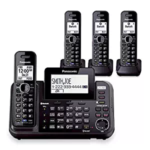 Panasonic KX-TG9542B Dect 6.0 2-Line Cordless Phone w/ Link-to-Cell & 2-Handsets + 2-Pack 2 Line Handset For KX-TG954X