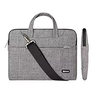 Qishare 10 11" 11.6" Laptop Case, Laptop Shoulder Bag, Multi-functional Notebook Sleeve, Carrying Case With Strap for Chromebook Macbook HP Stream Samsung Acer Asus Dell Lenovo (11.6-12'', Gray Lines)