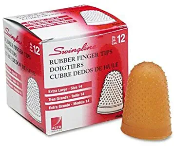 Swingline 54014 Rubber Finger Tips, Size 14, X-Large, Amber, 1/Dozen