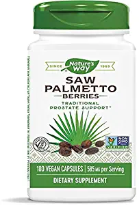 Nature's Way 585 mg Saw Palmetto Berries Capsules, 180 Count (2 Pack)
