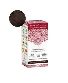 Tints of Nature, Semi-Permanent Hair Colour, Vegan Friendly Henna Cream - Dark Brown, Single