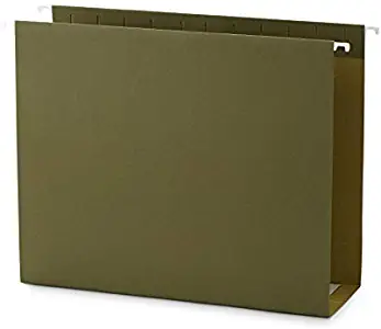 Blue Summit Supplies Extra Capacity Hanging File Folders, 25 Reinforced Hang Folders, Heavy Duty 4 Inch Expansion, Designed for Bulky Files and Charts, Letter Size, Standard Green, 25 Pack