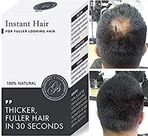 Instant Hair Loss Treatment for Men & Women - 100%, Building Keratin Fibers Cover Thinning and Balding Spots - Make Hair Thicker (Black) (5 week supply)