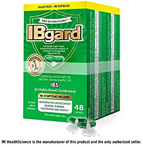 IBgard® for Irritable Bowel Syndrome (IBS) Symptoms Including, Abdominal Pain, Bloating, Diarrhea, Constipation, 48 Capsules (2 Pack)