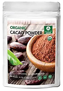 Naturevibe Botanicals Organic Cacao Powder, 1 lb (16 Ounces) | Non-GMO and Gluten Free | Theobroma Cacao | Antioxidant