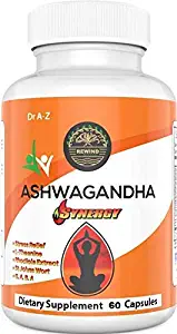 Ashwagandha Anti Anxiety Relief, Anti Stress Supplement Blend, Calm Support, Positive Mood with Ashwagandha, L-Theanine, Rhodiola Rosea - Natural Herbal Synergistic Formula Lifts Low Mood, Swings