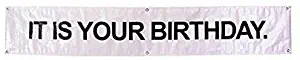 IT is Your Birthday.Vinyl Birthday Party Banner with with Metal Hanging Rings