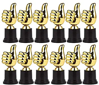 Trophy Plus Thumbs UP Award Trophies (3 Dozen) - Bulk