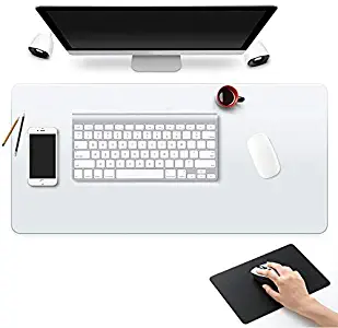 Clear Desk Pad Blotter Mats Office Clear Table Protector on Top of Desks for Laptop Computer Desktop Keyboard Pads Plastic Vinyl PVC Wipeable Waterproof with Mouse Pad Mat Extra Large 24 x 48"