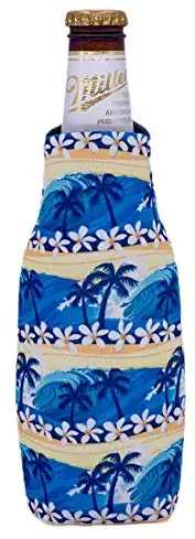 Waves Tropical Pattern Beer Bottle Coolie