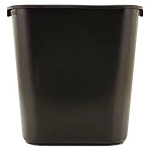 Rubbermaid® Commercial - Deskside Plastic Wastebasket, Rectangular, 7 gal, Black - Sold As 1 Each - Easy to handle.