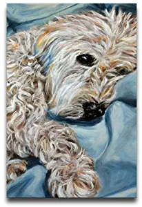 NewPostersWorld Wheaten Terrier Dog Art Painting () Customized Decorative Creative Art Posters Home Modern Decoration Print Decor for Living Room Custom Poster 12" x 16"