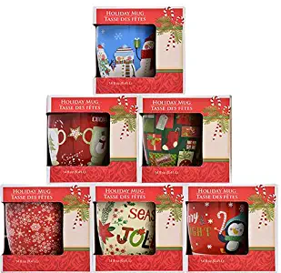 Gift-Boxed Christmas Holiday Mug, 12 oz, Design assorted among those pictured