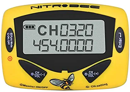 Nitro BEE Single Channel UHF Race Receiver with Channel Lock for Racing Radios Electronics - Includes Foam Stereo Earbuds and Belt Holster Clip