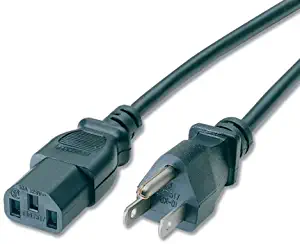 C2G Replacement Power Cable For Computers, TVs, Monitors, & More - 6' Black Universal Cord Works With Any 3 Pin AC Power Connection - 14 Gauge Wire