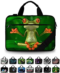 Funky Planet 17" 17.3" inch Shoulder Laptop Messenger Solid Strong Canvas Sleeve Case Bag Briefcases Compatible with Apple MacBook air pro Dell Lenovo Samsung Asus Computer Tablet or Ipad