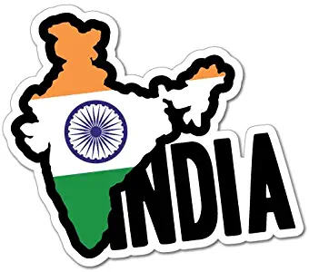 India Continent Flag Sticker Flag Bumper Water Proof Vinyl
