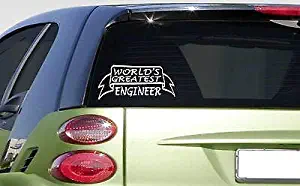 Worlds Greatest Engineer Cars Vinyl Decal Sticker, Factory Mechanical Electrical Auto Decals, Decal Sticker for Trucks, Vans, Motorcycle, Window, Laptop, Computer, Cup, Mug, Bottle, Bumper.