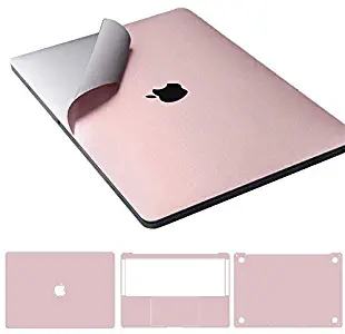 Premium 5-in-1 MacBook Full Body 3M Protective Skin Decals Stickers for MacBook Air 13-inch A1466 & A1369 (Old or 2017 Released) - Rose Pink
