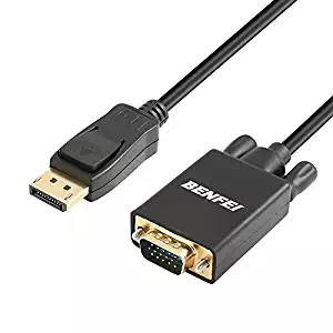 DisplayPort to VGA Adapter, Benfei DP DisplayPort to VGA 6 Feet Cable Male to Male Gold-Plated Cord Compatible for Lenovo, Dell, HP, ASUS and Other Brand