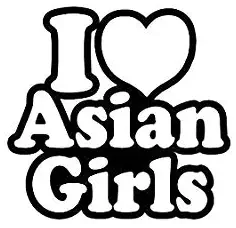 I Love Asian Girls Decal Vinyl Sticker|Cars Trucks Vans Walls Laptop| Black|5.5 x 5.2 in|DUC1183