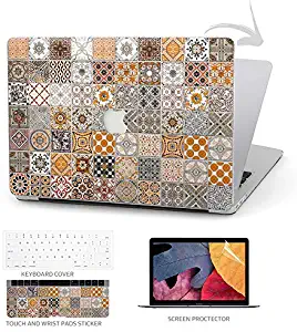 TIMOCY Laptop Case for MacBook Pro 13 Plastic Hard Shell Keyboard Cover Touch Bar 4 in 1 Bundle with Screen Protector for 2020 New MacBook Pro 13 '' (Model:A2289/A2251),Arabic Art