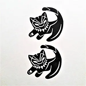Chase Grace Studio Panther Cat (2 PACK) Vinyl Decal Sticker|BLACK|Cars Trucks Vans SUV Laptops Walls Glass Metal|3" X 3"|CGS908