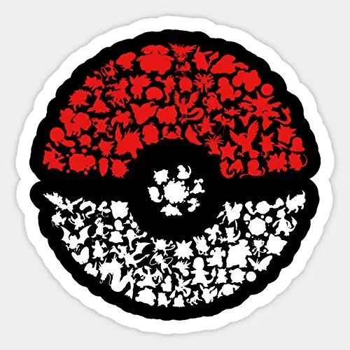 Pokeball Catch em All Round Vinyl Sticker