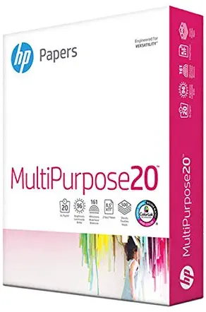 HP Paper Printer 8.5x11 MultiPurpose 20 lb 1 Ream 500 Sheets 96 Bright Made in USA FSC Certified Copy Paper HP Compatible 212000R, White (212500)