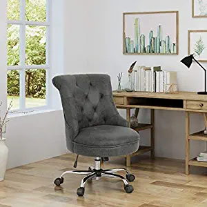 Christopher Knight Home 304962 Tyesha Desk Chair, Slate + Chrome