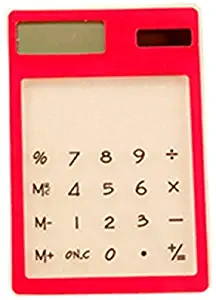 Tool Parts 1pcs Cute Pocket Calculator Solar Calculators Handheld Transparent Scientific Calculator for School Meeting - (Color: Red)