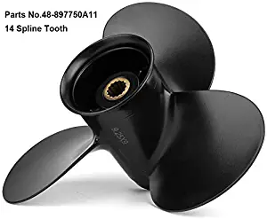 Qiclear Marine 9 1/4 x 9 Upgrade Aluminum Outboard Propeller fit Mercury Engines 9.9/15/20HP, Ref No.48-897750A11,14 Spline Tooth, RH