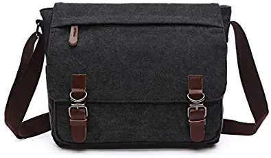 Canvas Laptop Messenger Bag Travel School Bookbag For 11.6" Lenovo Chromebook C330, Dell Inspiron 11