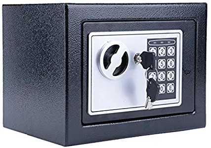 Moroly Digital Electronic Safe Box Small Home Office Security Safe with Digital Lock Wall Cabinet Safe for Jewelry Money Gun Valuables,Solid Steel Free Gift with 4 Batteries (Black)