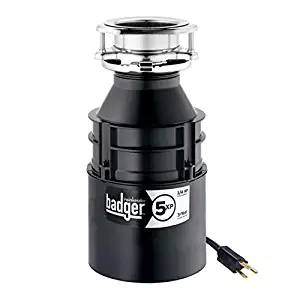 InSinkErator Badger 5XP, 3/4 HP Household Garbage Disposer with Factory-Installed Power Cord