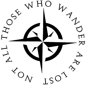 Legacy Innovations Not All Who Wander are Lost Wanderlust Black Decal Vinyl Sticker|Cars Trucks Vans Walls Laptop| Black |5.5 x 5.5 in|LLI711