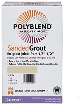 CUSTOM BLDG PRODUCTS Polyblend Sanded Grout Linen #122, 7 Lb