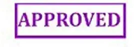 Approved - Purple Office Self Ink Rubber Stamp with Border - Cosco Printer 30 Stamp