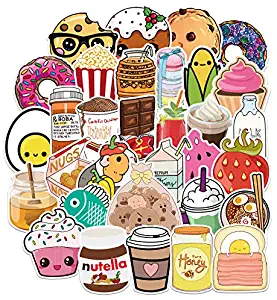 STICON 100 Pieces Food Stickers for Water Bottles Vinyl Waterproof Refrigerator Stickers Laptop Stickers Pack Cute Aesthetics Stickers for Kids Girls Teens