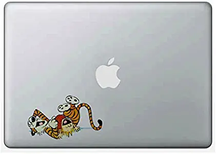 Calvin and Hobbes Play Time Laptop Sticker Car Window Decal Compatible with MacBook Retina, MacBook Air, MacBook Pro Wicked Decals