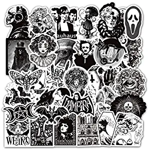 Punk Gothic Sticker Pack of 50 Trippy Stickers Horror Gothic Decals for Laptops Hydro Flasks Water Bottles Luggage