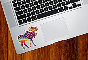 Yadda-Yadda Design Co. Rainbow Tie Dye Moose - Laptop | MacBook | Computer - Vinyl Decal Sticker YYDC (Size Variations Available) (Small 3.25