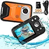 Pellor Waterproof Digital Camera 2.8" FHD 1080P 8.0MP CMOS Sensor 21MP Video Recorder Selfie DV Recording Underwater Camera Camerater for Snorkeling with 16G SD Card