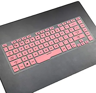 LEZE - Keyboard Skin Cover Compatible with 15.6'' Asus ROG Zephyrus GU502 GA502 GX502, ROG Strix Scar G531 Gaming Laptop - Pink