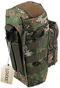 LOVOUS Military MOLLE Tactical Travel Water Bottle Kettle Pouch Carry Bag Case for Outdoor Activities